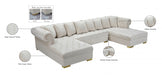 Presley 3pc. Velvet Sectional Cream - 698Cream-Sectional