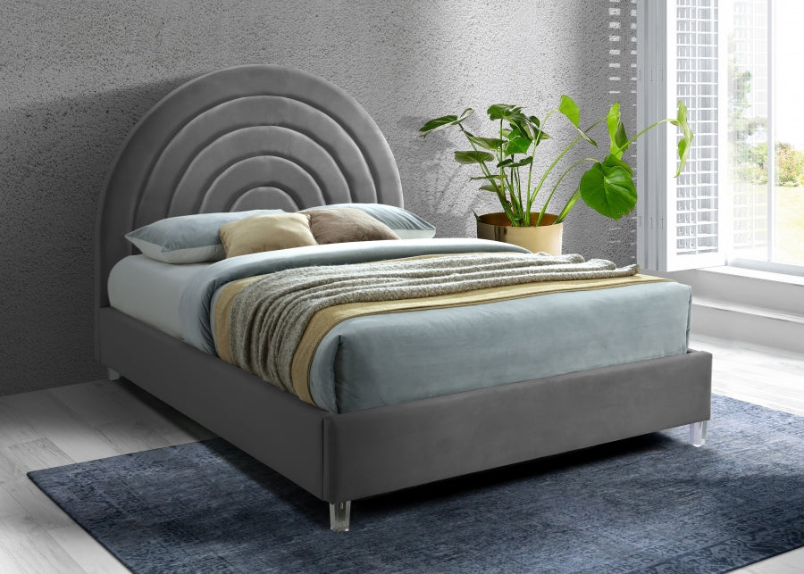 Rainbow Velvet Full Bed Grey - RainbowGrey-F