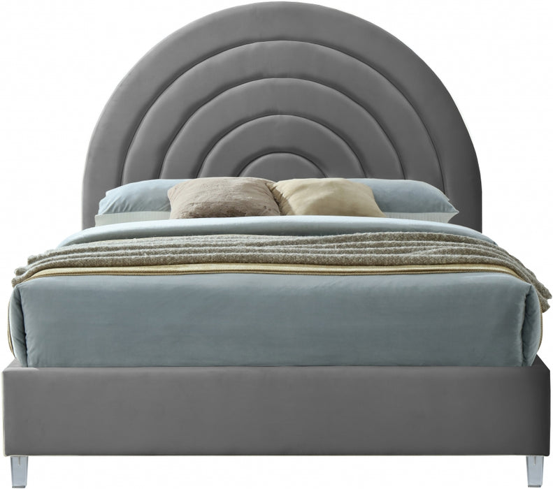 Rainbow Velvet Full Bed Grey - RainbowGrey-F