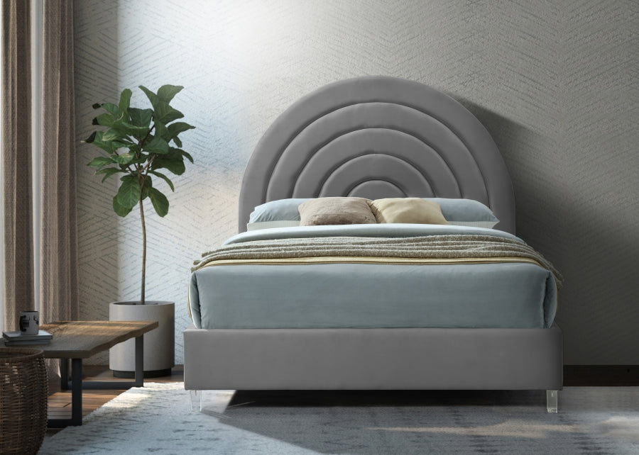 Rainbow Velvet Full Bed Grey - RainbowGrey-F