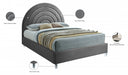 Rainbow Velvet Full Bed Grey - RainbowGrey-F