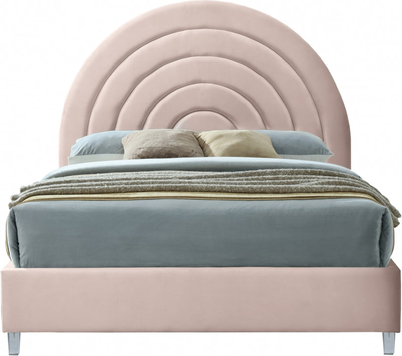 Rainbow Velvet King Bed Pink - RainbowPink-K