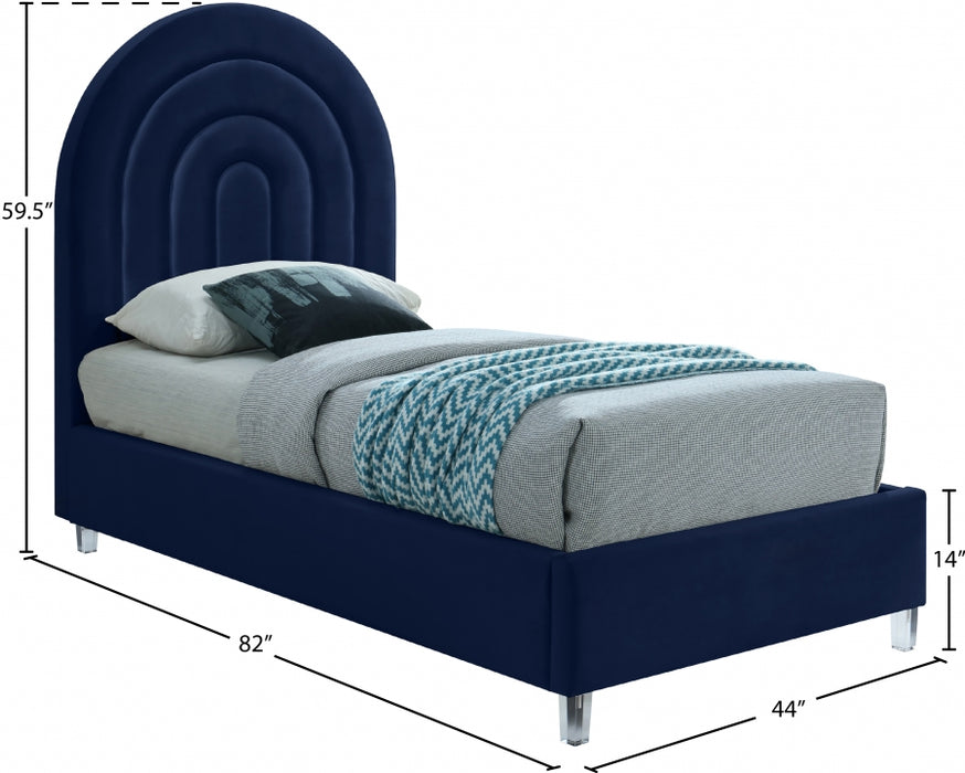 Rainbow Velvet Twin Bed Blue - RainbowNavy-T