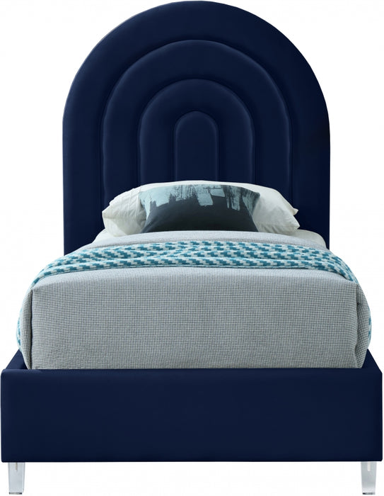 Rainbow Velvet Twin Bed Blue - RainbowNavy-T