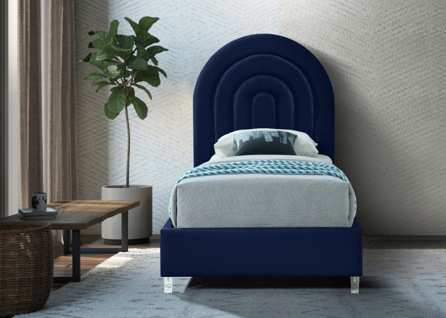 Rainbow Velvet Twin Bed Blue - RainbowNavy-T