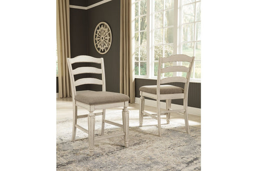 Realyn Chipped White Counter Height Bar Stool (Set of 2) - D743-124 - Gate Furniture