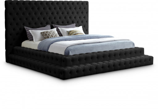 Revel Velvet King Bed (3 Boxes) Black - RevelBlack-K