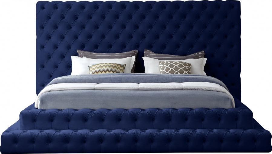 Revel Velvet King Bed (3 Boxes) Blue - RevelNavy-K