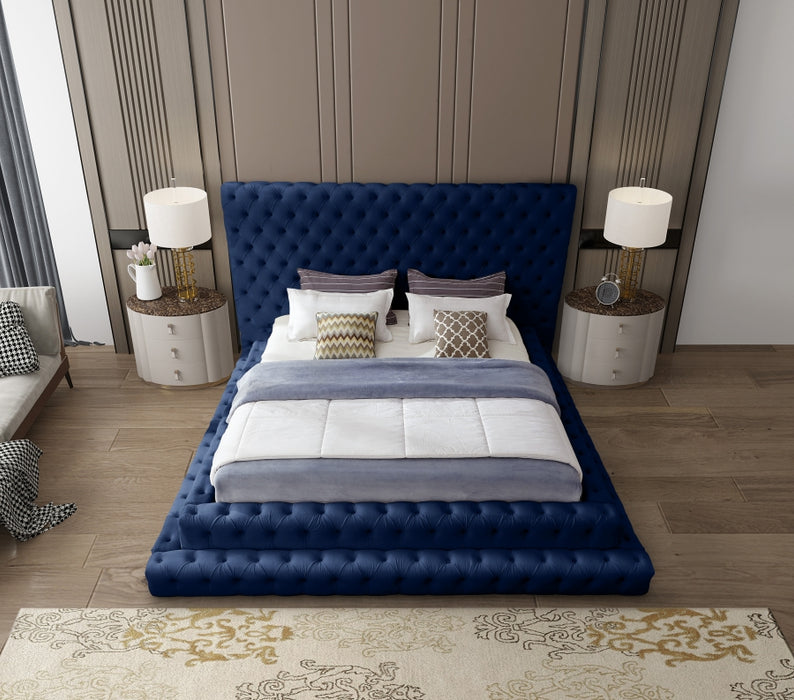 Revel Velvet King Bed (3 Boxes) Blue - RevelNavy-K