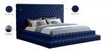 Revel Velvet King Bed (3 Boxes) Blue - RevelNavy-K