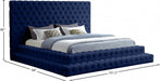 Revel Velvet King Bed (3 Boxes) Blue - RevelNavy-K