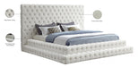 Revel Velvet King Bed (3 Boxes) Cream - RevelCream-K