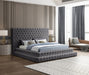 Revel Velvet King Bed (3 Boxes) Grey - RevelGrey-K