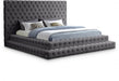 Revel Velvet King Bed (3 Boxes) Grey - RevelGrey-K