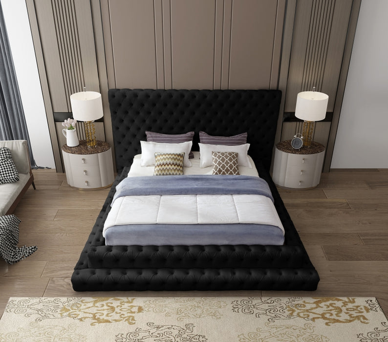 Revel Velvet Queen Bed (3 Boxes) Black - RevelBlack-Q