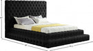 Revel Velvet Queen Bed (3 Boxes) Black - RevelBlack-Q