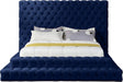 Revel Velvet Queen Bed (3 Boxes) Blue - RevelNavy-Q