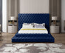 Revel Velvet Queen Bed (3 Boxes) Blue - RevelNavy-Q