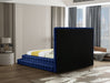 Revel Velvet Queen Bed (3 Boxes) Blue - RevelNavy-Q