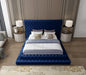 Revel Velvet Queen Bed (3 Boxes) Blue - RevelNavy-Q