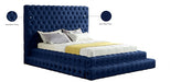 Revel Velvet Queen Bed (3 Boxes) Blue - RevelNavy-Q