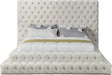 Revel Velvet Queen Bed (3 Boxes) Cream - RevelCream-Q