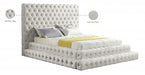 Revel Velvet Queen Bed (3 Boxes) Cream - RevelCream-Q