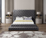 Revel Velvet Queen Bed (3 Boxes) Grey - RevelGrey-Q