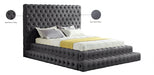 Revel Velvet Queen Bed (3 Boxes) Grey - RevelGrey-Q