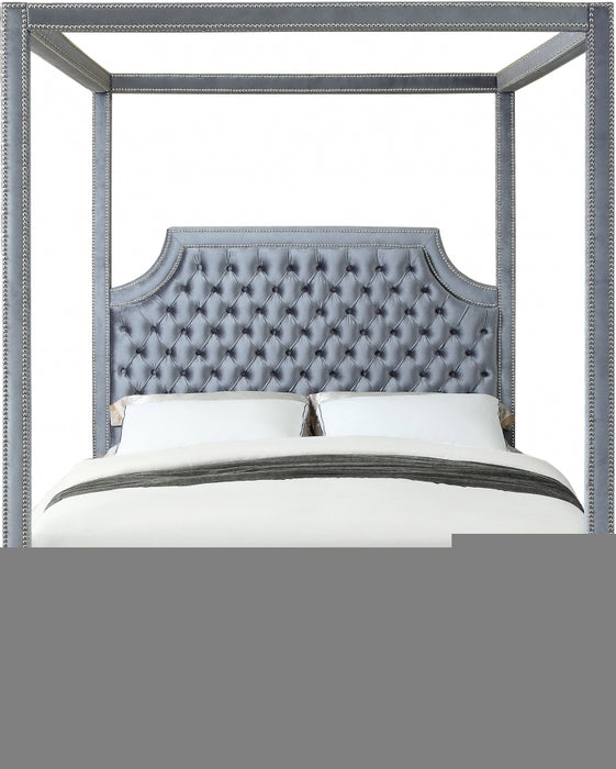 Rowan Velvet King Bed (3 Boxes) Grey - RowanGrey-K