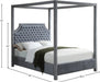 Rowan Velvet King Bed (3 Boxes) Grey - RowanGrey-K