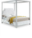 Rowan Velvet King Bed (3 Boxes) White - RowanWhite-K