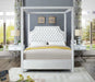 Rowan Velvet King Bed (3 Boxes) White - RowanWhite-K