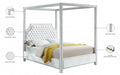 Rowan Velvet King Bed (3 Boxes) White - RowanWhite-K