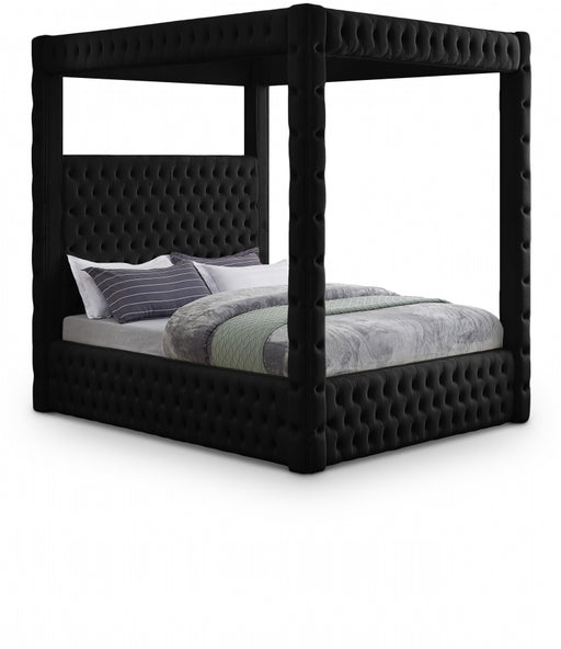 Royal Velvet King Bed (4 Boxes) Black - RoyalBlack-K