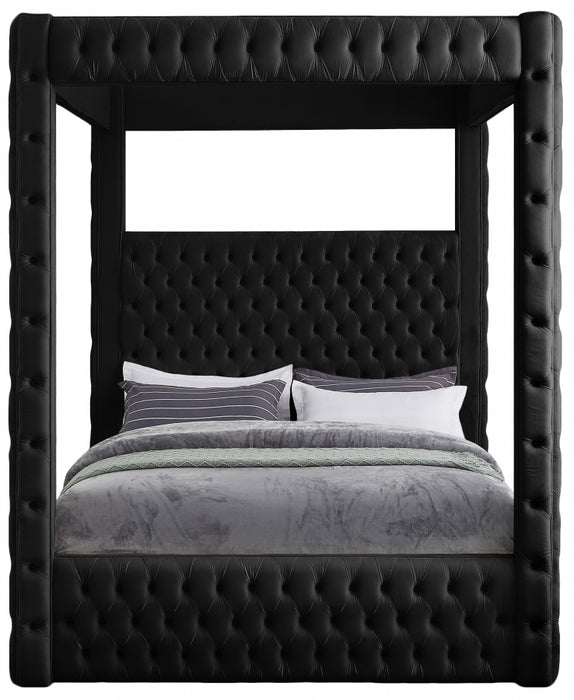 Royal Velvet King Bed (4 Boxes) Black - RoyalBlack-K