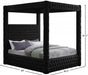 Royal Velvet King Bed (4 Boxes) Black - RoyalBlack-K