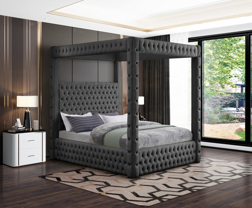 Royal Velvet King Bed (4 Boxes) Grey - RoyalGrey-K