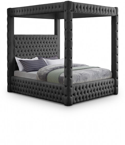 Royal Velvet King Bed (4 Boxes) Grey - RoyalGrey-K