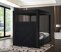 Royal Velvet Queen Bed (4 Boxes) Black - RoyalBlack-Q