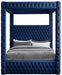 Royal Velvet Queen Bed (4 Boxes) Blue - RoyalNavy-Q