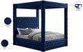 Royal Velvet Queen Bed (4 Boxes) Blue - RoyalNavy-Q