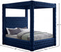 Royal Velvet Queen Bed (4 Boxes) Blue - RoyalNavy-Q