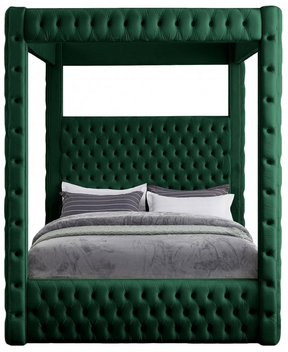 Royal Velvet Queen Bed (4 Boxes) Green - RoyalGreen-Q