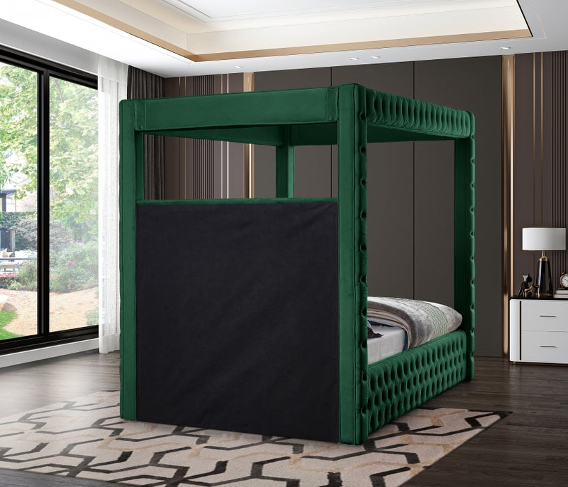 Royal Velvet Queen Bed (4 Boxes) Green - RoyalGreen-Q