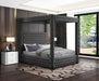 Royal Velvet Queen Bed (4 Boxes) Grey - RoyalGrey-Q