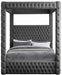 Royal Velvet Queen Bed (4 Boxes) Grey - RoyalGrey-Q