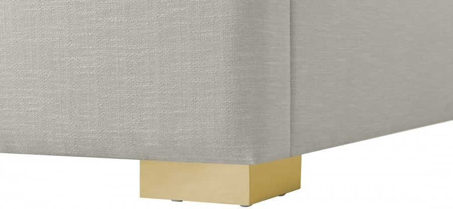 Royce Linen Textured Full Bed (3 Boxes) Beige - RoyceBeige-F