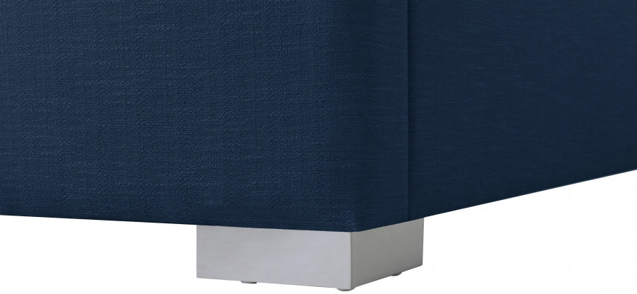 Royce Linen Textured King Bed (3 Boxes) Blue - RoyceNavy-K