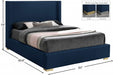 Royce Linen Textured King Bed (3 Boxes) Blue - RoyceNavy-K